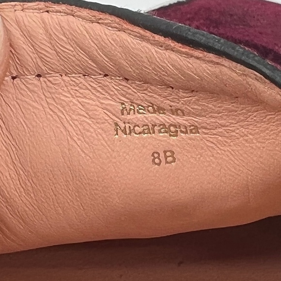 Kate Spade Delise Wine Velvet Flats With Faux Leather Bow Size 8 - Picture 2 of 9